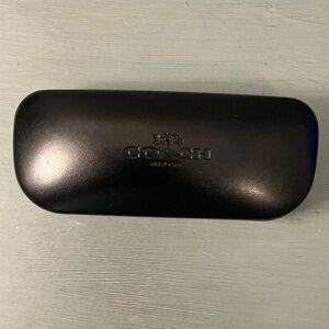 Coach Black Hard Clamshell Eyeglasses Case with cleaning cloth